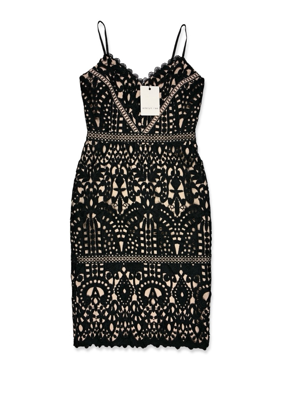 Adelyn Ray Black Lace Sweetheart Wiggle Pencil Dress